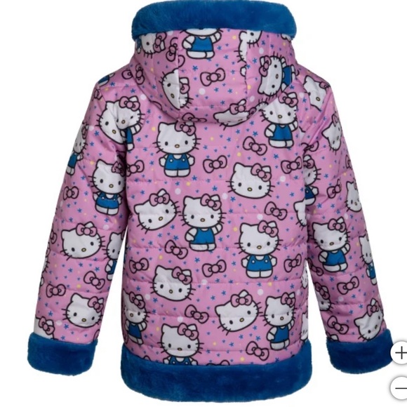 Hello Kitty Girl’s Reversible Puffer Jacket - Picture 4 of 4